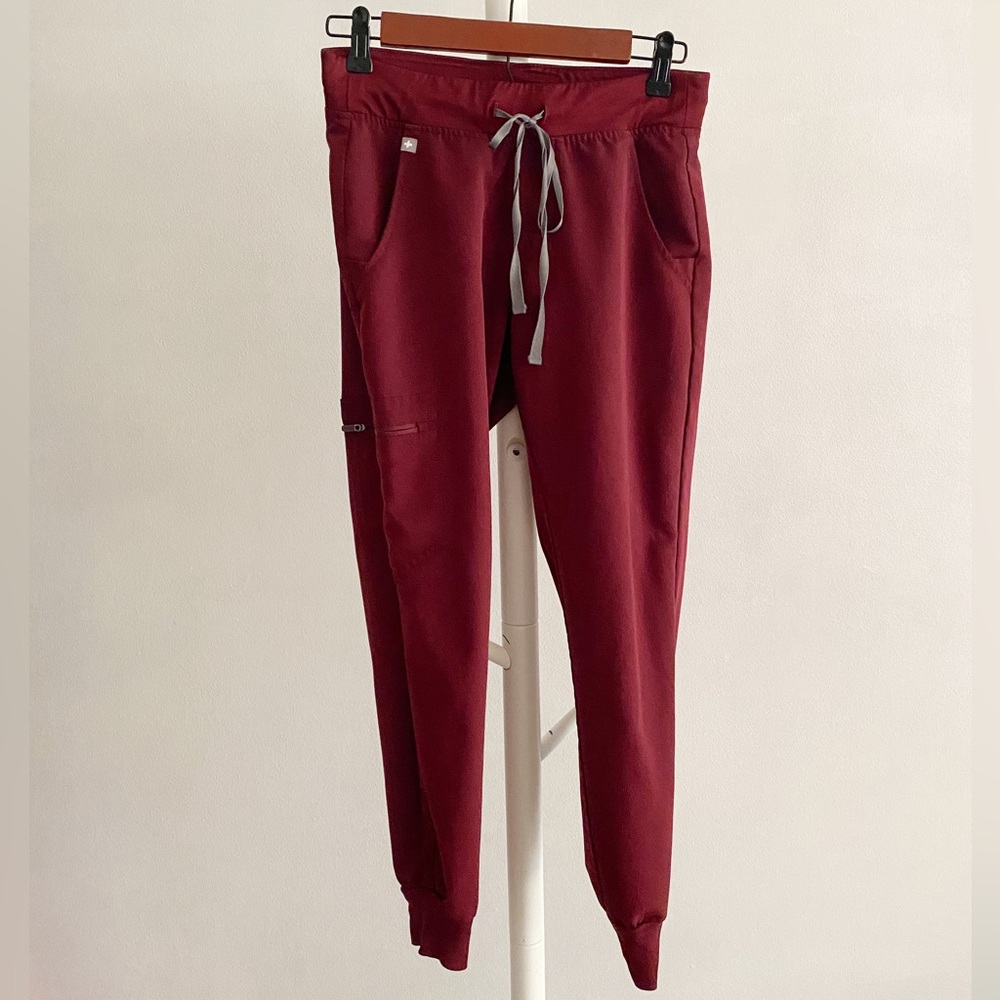 Used Figs Burgundy Zamora Jogger Scrub Pants